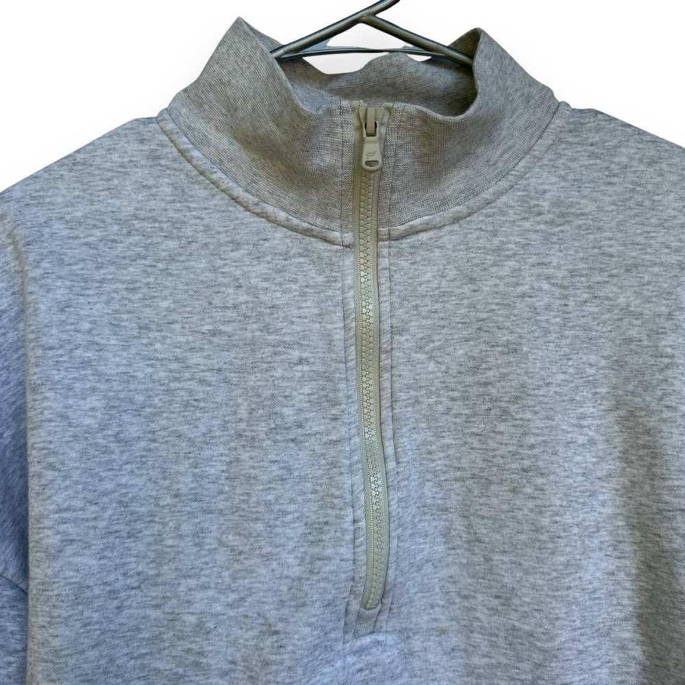 Fabletics Gray Quarter Zip Cropped Sweatshirt M - image 3